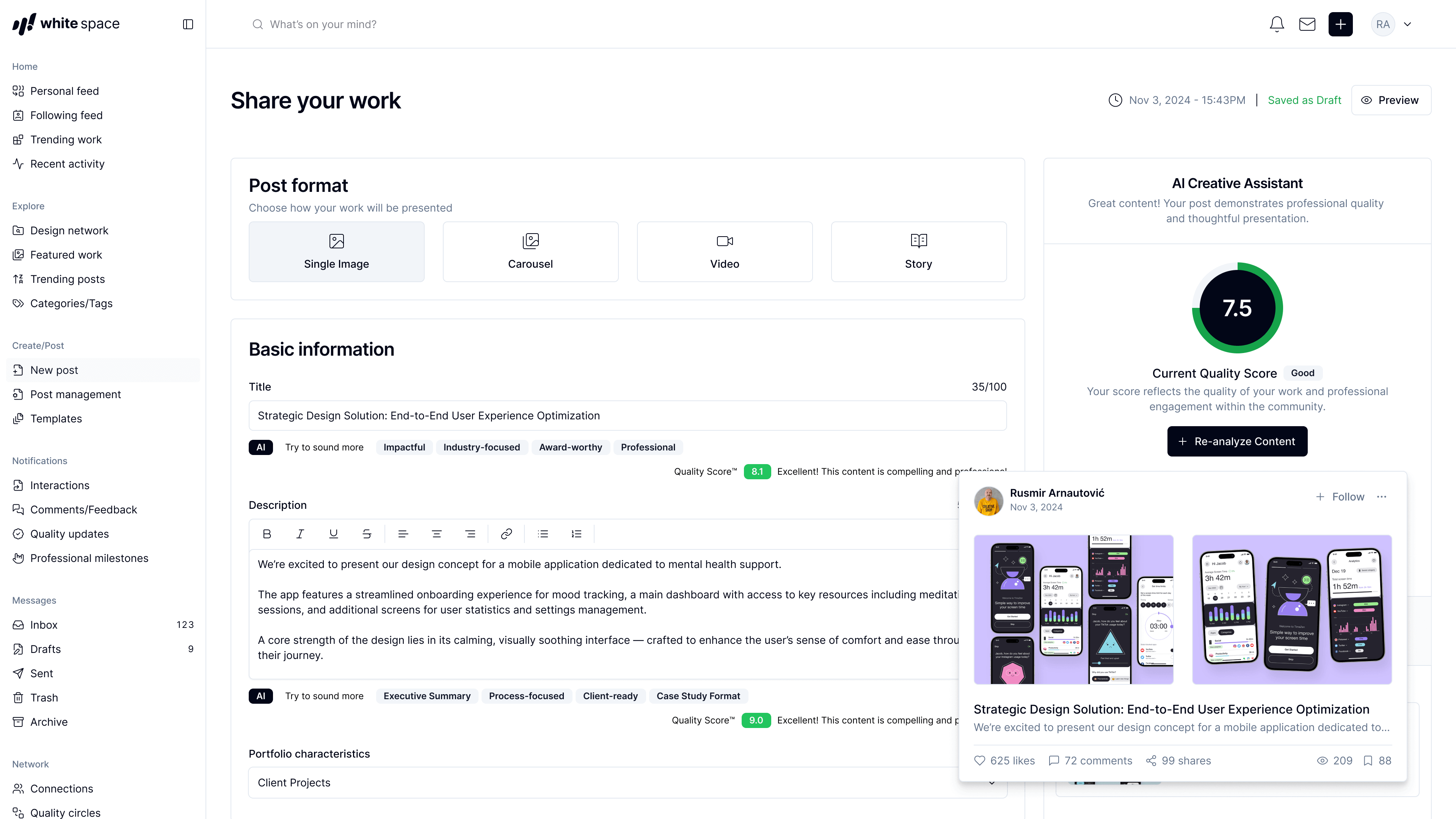 A two-post system that drives thoughtful curation and equal visibility,